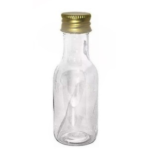 GARRAFA 50ML TAMPA DE METAL DOURADA